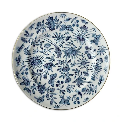 Sacred Bird & Butterfly Blue Dessert Plate