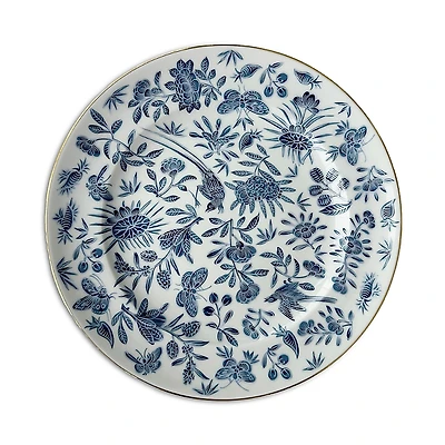 Mottahedeh Sacred Bird & Butterfly Blue Dessert Plate