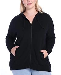 Plus V-neck Cashmere Zip Hoodie