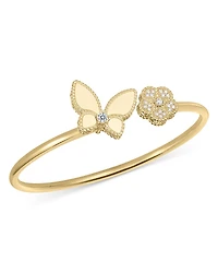 Roberto Coin 18K Yellow Gold Daisy & Butterfly Diamond Bangle Bracelet - Exclusive