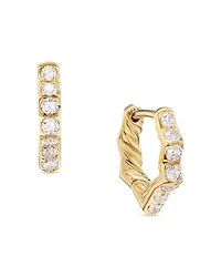 David Yurman Stax Zig Zag Huggie Hoop Earrings