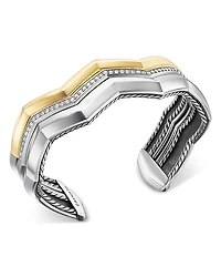 David Yurman Stax Zig Zag Three Row Cuff Bracelet