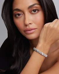 Signature Sterling Silver X Station Caviar Bracelet