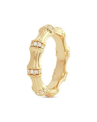Sculpted Bamboo Ring 18K Gold Plated
