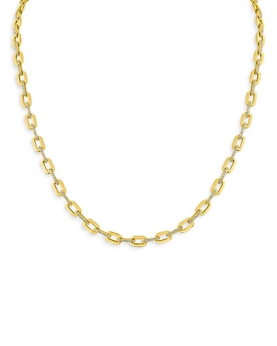 Delicate Pavé Link Necklace, 18"