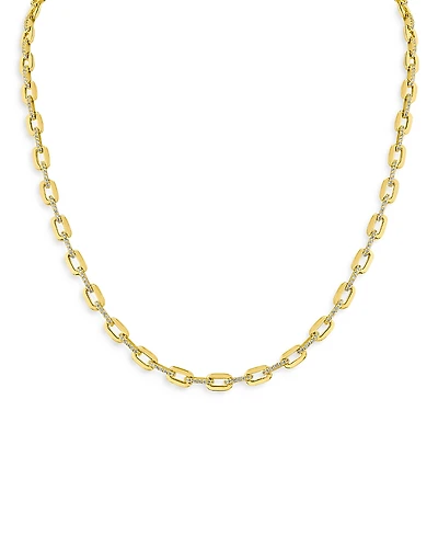 Cz By Kenneth Jay Lane Delicate Pave Link Necklace, 18