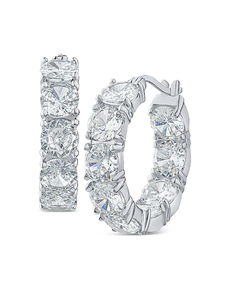 Cz By Kenneth Jay Lane Round Hoop Earrings