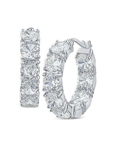 Cz By Kenneth Jay Lane Round Hoop Earrings