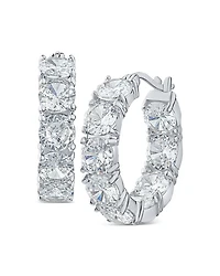 Cz By Kenneth Jay Lane Round Hoop Earrings