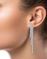 Round Triple Row Drop Earrings