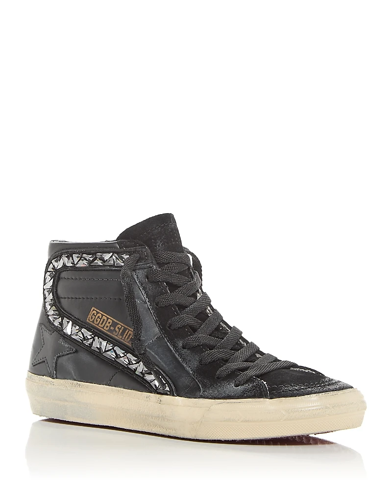 Golden Goose Women's Slide Embellished High Top Sneakers