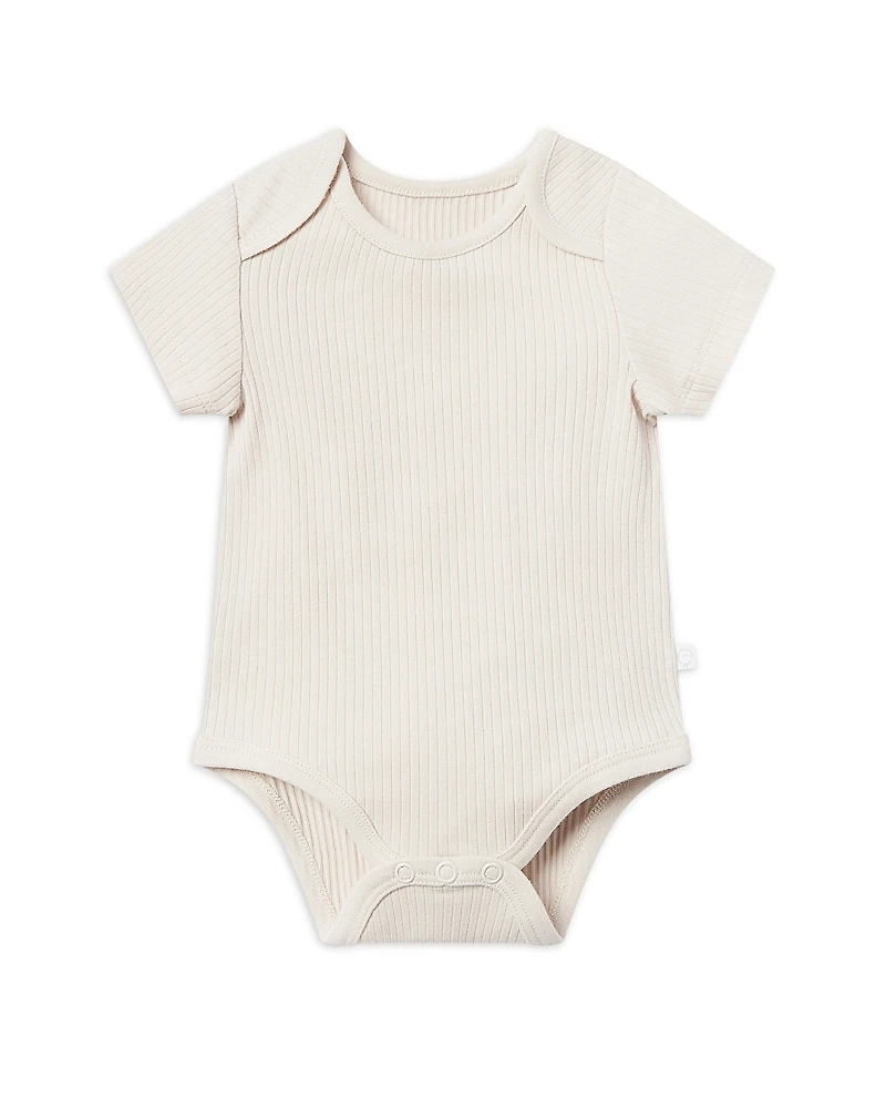 Mori Unisex Stretch Ribbed Short Sleeve Bodysuit - Baby