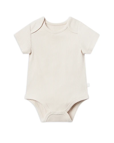 Mori Unisex Stretch Ribbed Short Sleeve Bodysuit - Baby