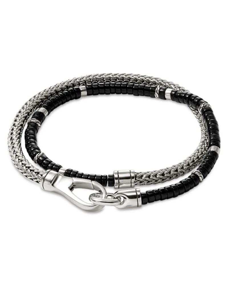 Sterling Silver Heishi Gemstone Wrap Bracelet