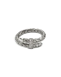 Sterling Silver Spear Diamond Coil Ring