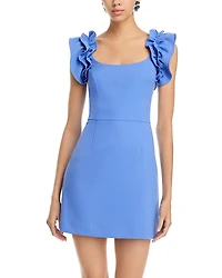 French Connection Whisper Ruffled Mini Dress