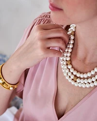 Berry & Bead Triple Strand Necklace, 18"