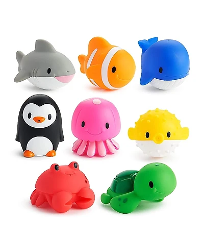 Munchkin Ocean Squirters Bath Toys, 8 pack - Ages 12 months+