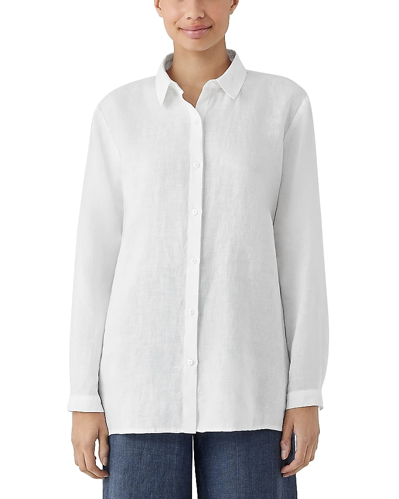 Eileen Fisher Linen Classic Collar Shirt
