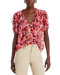 Dandelion Silk Split Neck Top