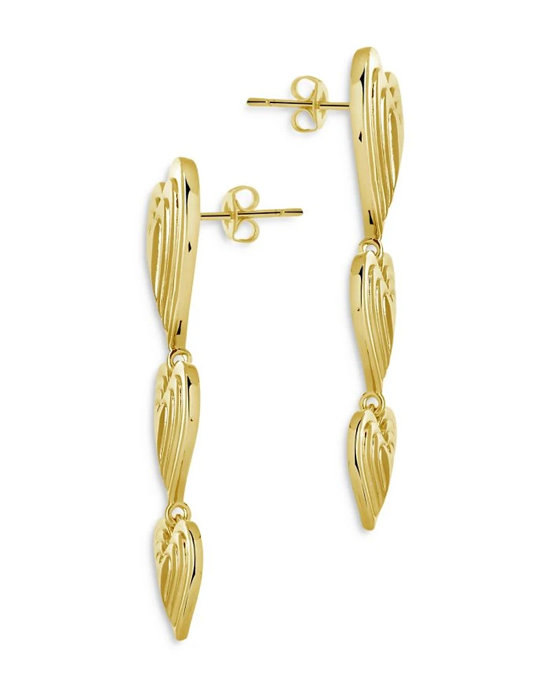 Beating Heart Drop Earrings in 14K Gold Plated