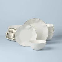Blue Bay White 24-Piece Dinnerware Set