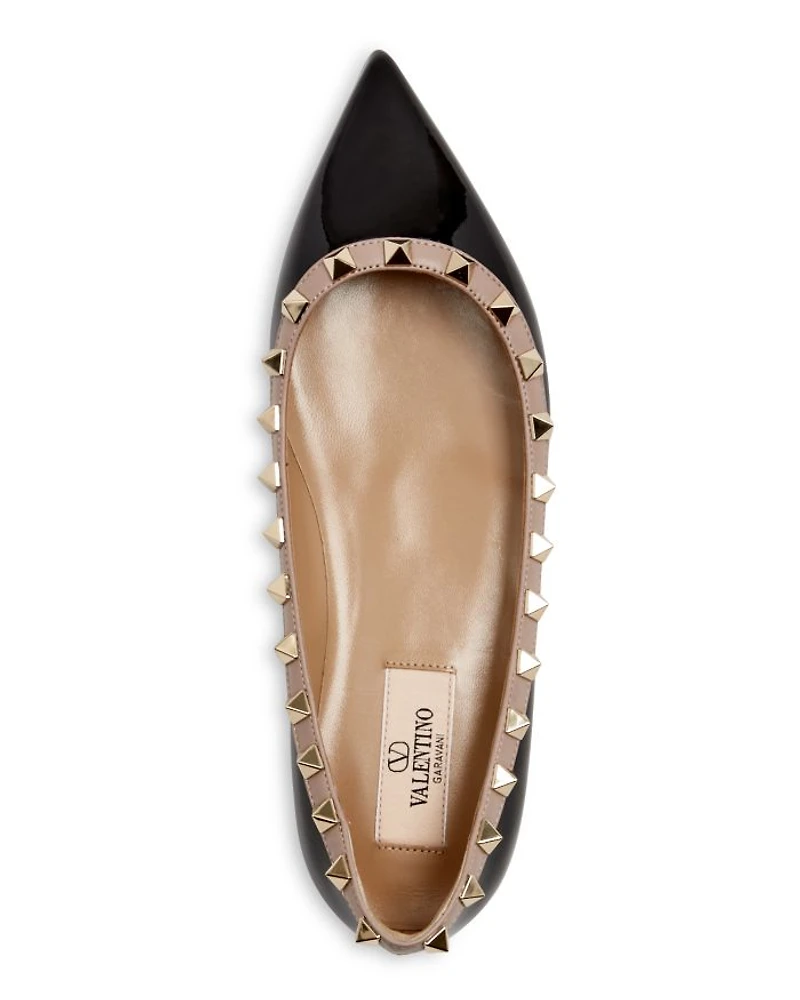 Women's Rockstud Pointed Toe Ballet Flats