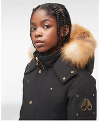 Unisex Gold Parka with Shearling Hood
