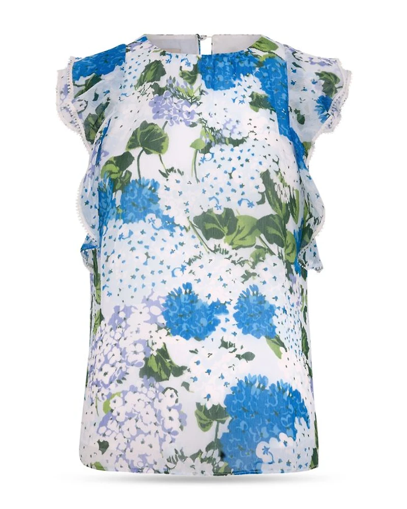 Simona Floral Flutter Sleeve Blouse