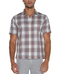 Liverpool Los Angeles Printed Short Sleeve Button Front Shirt