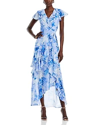 Eliza J Asymmetric Ruffled Dress