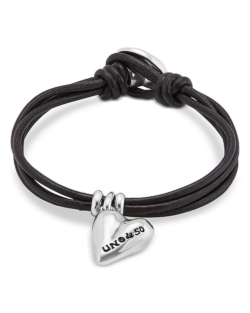UNOde50 Leather Twine Heart Bracelet