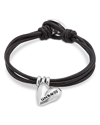 UNOde50 Leather Twine Heart Bracelet