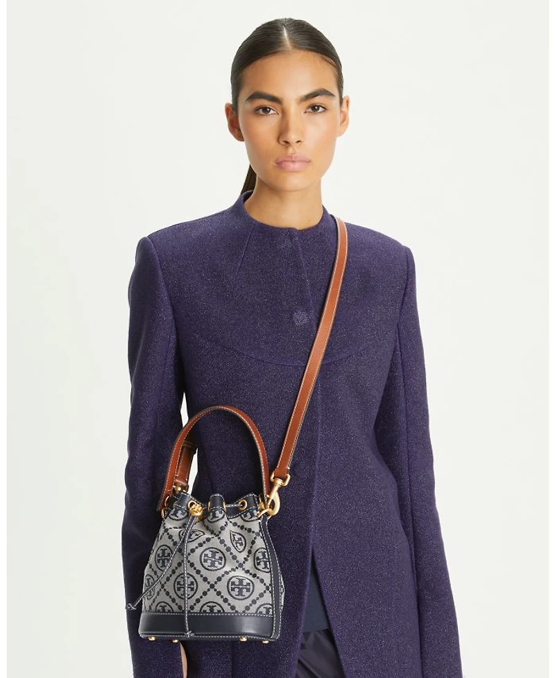 T Monogram Jacquard Bucket Bag