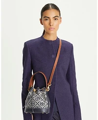 T Monogram Jacquard Bucket Bag