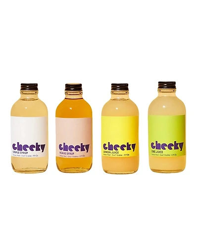 Cheeky Cocktails 4 Bottle Set (Simple, Agave, Lemon, Lime) - 4oz