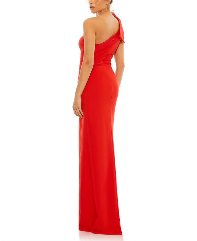 Bow One Shoulder Evening Gown