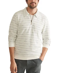 Textured Stripe Quarter Zip Top