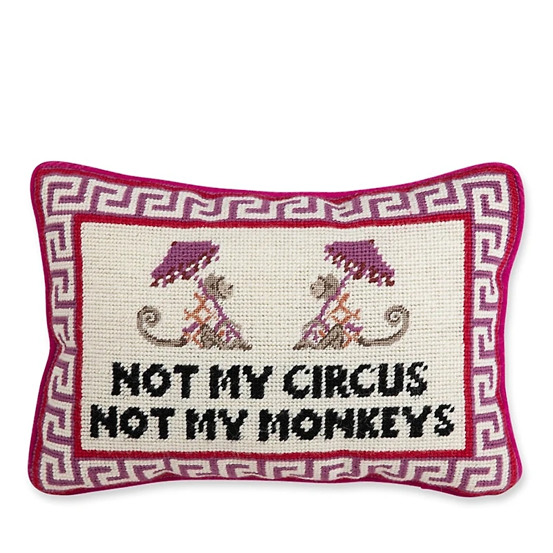 Furbish Studio Not My Circus Needlepoint Decorative Throw Pillow