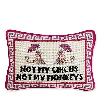 Furbish Studio Not My Circus Needlepoint Decorative Throw Pillow