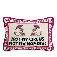 Furbish Studio Not My Circus Needlepoint Decorative Throw Pillow