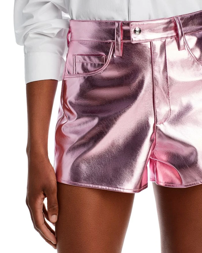 High Rise Metallic Shorts