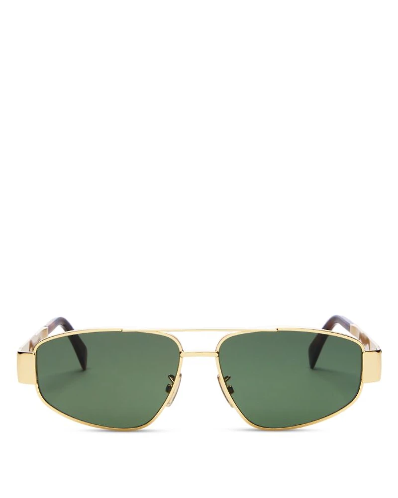 Metal Triomphe Pilot Sunglasses, 57mm