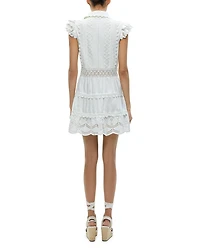 Meeko Embroidered Ruffle Sleeve Dress