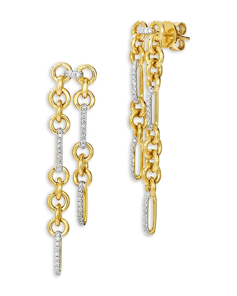 Bloomingdale's Fine Collection Diamond Chain Link Drop Earrings