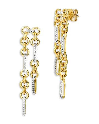 Bloomingdale's Fine Collection Diamond Chain Link Drop Earrings