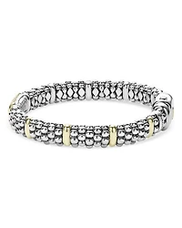 Lagos Caviar Oval Rope Bracelet with 18 Kt. Stations and Diamonds