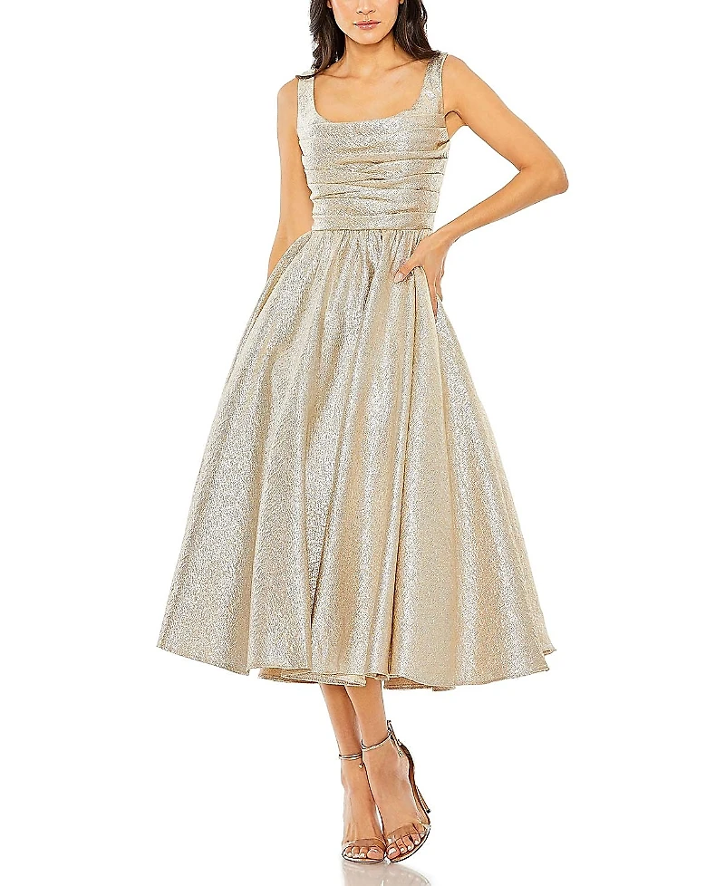 Mac Duggal Square Neck Sleeveless A Line Dress