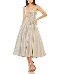 Mac Duggal Square Neck Sleeveless A Line Dress