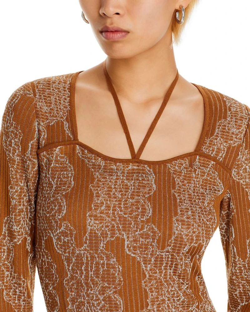 Metallic Jacquard Dress